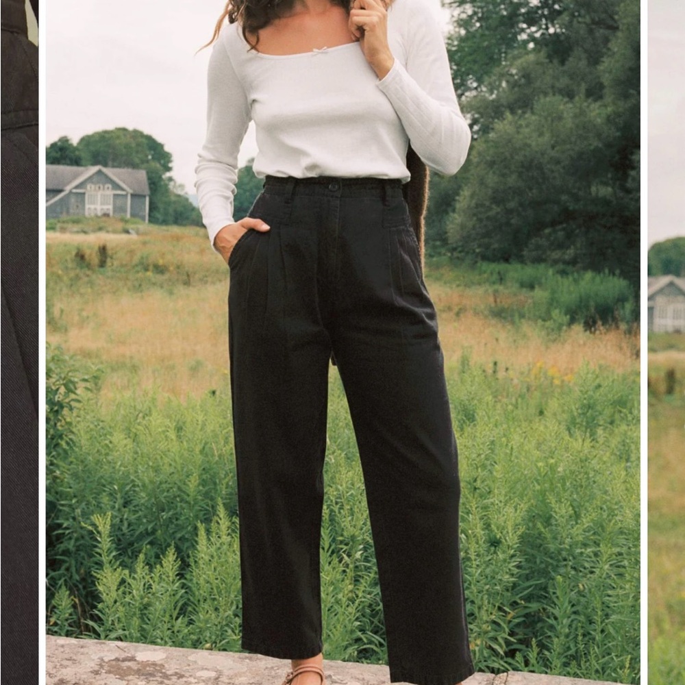 Christy Dawn Black High-Waisted Trousers with Relaxed Fit